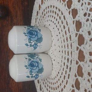 Jay Imports Co Vintage Blue Rose Design salt & pepper shakers
